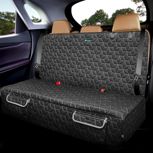 Meginc Dog Car Seat Cover for Back Seat, Waterproof Non-Slip Bench Protector for Dogs, Durable 600D Scratch Proof Seat Cover for Hair, Mud & Scratches, Travel and Daily Use in Cars Small SUVs - color: Bench-Black, size: Small-52"
