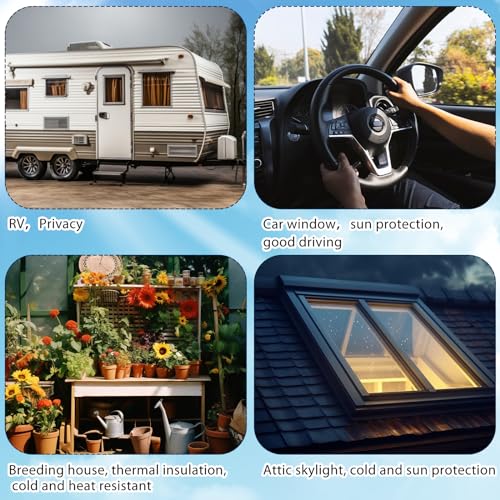 Frienda Rv Window Reflective Insulation Roll 16inch*10ft Double Aluminum Foil Heat Bubble Thermal Window Shade Door Cover Blackout for Garage Roof Travel Camper Skylight Shield - size: 16inch*10ft