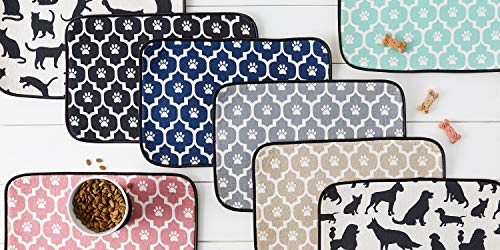 Bone Dry Machine Washable, Ultra Absorbent Pet Mat, 12x18, Cat Silhouette - color: Cat Silhouette, size: 12"L x 18"W