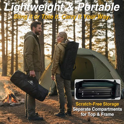 Camping Table Portable Foldable with Adjustable Height, Lightweight Collapsible Aluminum Roll-Up Camp Table with Storage Bag & Carry Bag, Heat-Resistant for RV Picnic BBQ Camping (Large 28"×25") - size: Large 28"×25" - Dining Height (32.5"H)