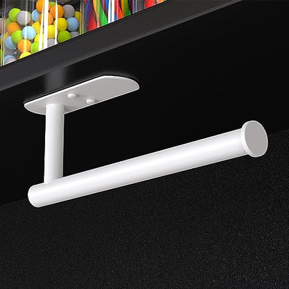 VAEHOLD Self Adhesive Paper Towel Holder Under Cabinet Mount, Wall Mounted Paper Towel Roll Holder for Kitchen, Bathroom, Wall - Stainless Steel (White) - color: White