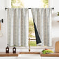 jinchan 95% Blackout Boho Kitchen Curtains 24 Inches Cafe Tier Curtains Bohemian Small Drapes for Bedroom RV Basement Half Window Room Darkening Thermal Insulated 2 Panels Blue on Beige - color: 95% Blackout | Blue on Beige, size: 25"W x 24"L (Pack of 2)