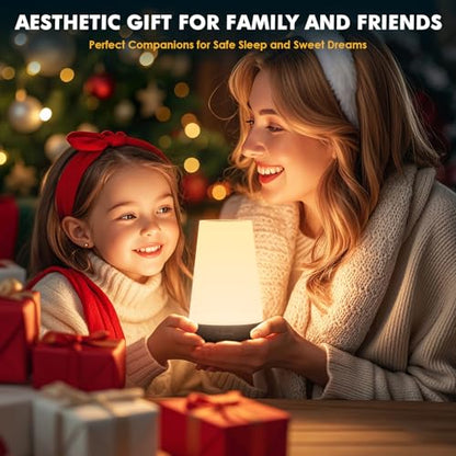 Auxmir Rechargeable LED Night Light, Touch & Remote Control Bedside Lamp with 13 Colors, 5 Brightness Levels, Portable Table Lamp for Kids Baby Nursery, Bedroom, Bathroom, Camping, Dark Brown - color: Dark Brown