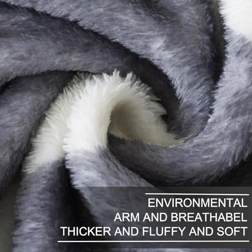 Richave Gray Pattern Throw Blanket,Premium Lightweight Anti-Static 50x60 Inches Travel Size Throw Blankets for Couch, Sofa, Chair, Bed, Camping, Picnic,Grey and White - color: Grey and White, size: Travel (50-Inch-by-61-Inch)