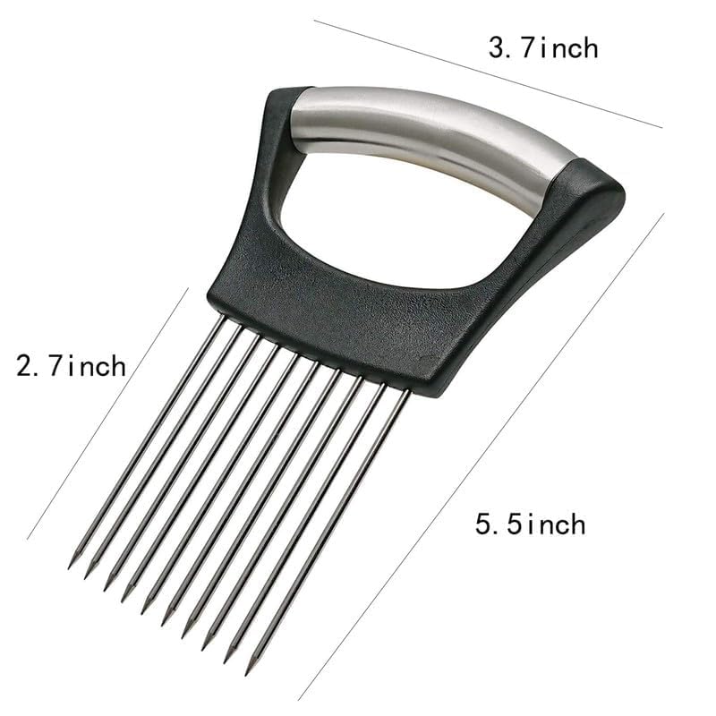 Stainless Steel Onion Slice Holder, Lemon Slicer Vegetable Cutter, Chopper Slicing Assistant Tool for Meat, Onion, Potato, Tomato Home Kitchen Tools (C-2 PCS) - color: C-2 PCS