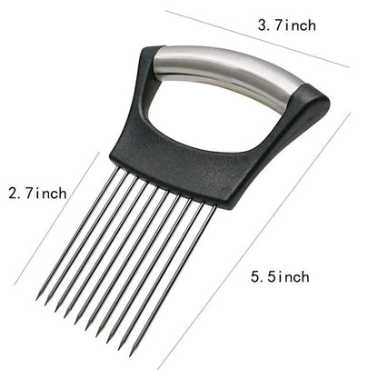 Stainless Steel Onion Slice Holder, Lemon Slicer Vegetable Cutter, Chopper Slicing Assistant Tool for Meat, Onion, Potato, Tomato Home Kitchen Tools (C-2 PCS) - color: C-2 PCS