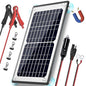 POWOXI 10W 12V Magnetic Solar Battery Trickle Charger Maintainer, Built-in MPPT Intelligent Charge Controller, Waterproof Solar Trickle Charger Alligator Clip for Car RV Motorcycle Marine, etc. - size: Magnetic-10W