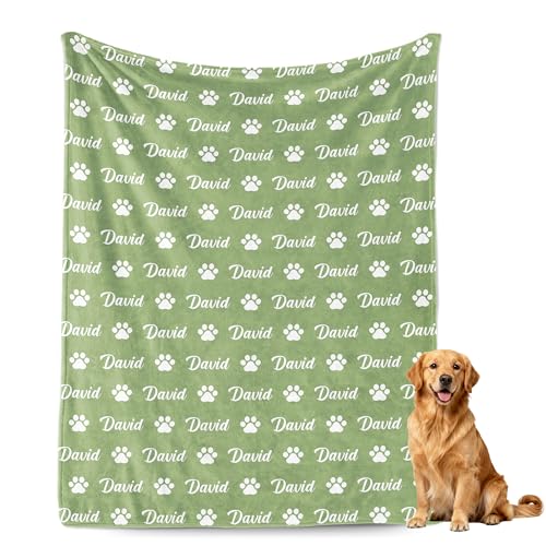 Custom Dog Name Blanket, Personalized Pet Blankets with Name, Throw Blanket for Small Medium Large Dog Puppy Cat, Customized Puppy Blankets for Animal Women Men Lovers Memorial Gift - color: Design1