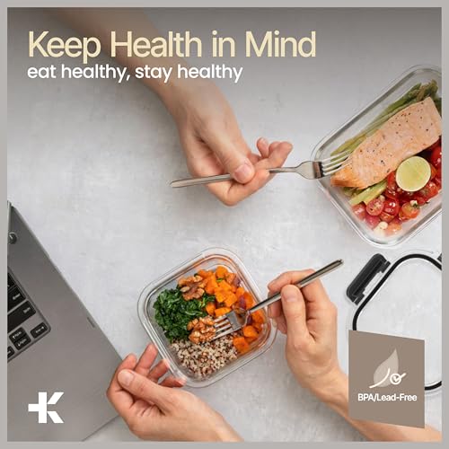 Bakken Borosilicate Glass Food Storage Containers with Lids 24 Pieces, BPA-Free Stackable Lunch & Leftover Containers, Microwave, Freezer & Dishwasher Safe, 100% Airtight Leak-Proof, Black - color: Black