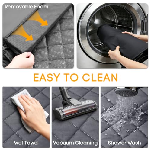 PETICON SUV Cargo Liner for Dogs, Waterproof Trunk Cover with Cushioned Sides to Protect Pet, Full Coverage Non-Slip Seat Cover for SUVs with Bumper Flap Protector - color: gray