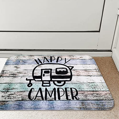 Syhonic 16x24 inches Happy Camper Non-Slip Doormat Bath Mat,Entrance Rug for Front Door Kitchen Floor Bath Tub Bedroom