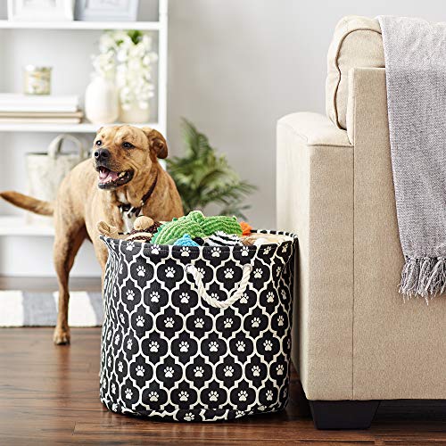Bone Dry 6192 Pet Storage Collection Lattice Paw Print, Large Round, Black - color: Black, size: Large Round