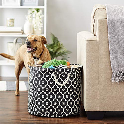 Bone Dry 6192 Pet Storage Collection Lattice Paw Print, Large Round, Black - color: Black, size: Large Round