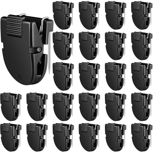 Feifeiya 25 Pcs Cubicle Clips Fabric Panel Cubicle Accessories Fabric Partition Panel Wall Clip Office Photos Wall for Notes Memos Standard Size, 40-Sheet Capacity (Black) - color: Black