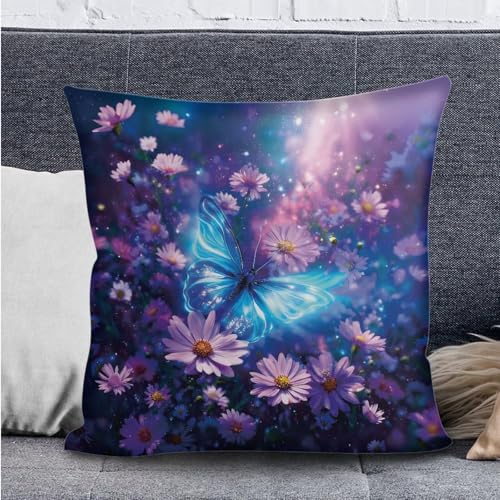 Butterfly Daisy Galaxy Pattern RV Dinette Cushion Covers with Pillowcase, 3 Pcs Breathable Camper Cushion Slipcover Replacement Non-Slip Furniture Protector for RV Camper Bench - color: Butterfly Daisy Galaxy