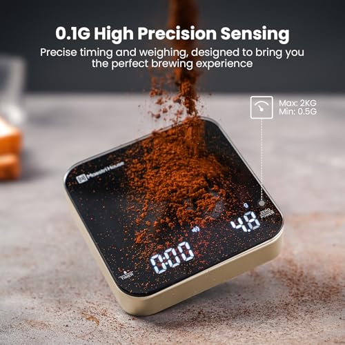 Maestri House S2 Espresso Coffee Scale with Timer, USB-C Rechargeable 2kg/0.1g Precision Shot Scale, Digital Scale for Espresso Brewing(Black & Gold) - color: Black&Gold