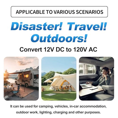 Cantonape 4000W Power Inverter 12V to 110V/120V DC to AC with LCD Display, Remote Controller 5 x AC Outlets and 4 x 3.1A USB Car Adapter for Car Truck Boat RV Solar System - size: 4000W-12V