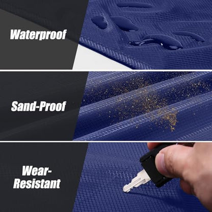 Odoland Beach Blanket Picnic Blanket, 43" x 63" SandProof Waterproof Outdoor Pocket Blanket with Portable Bag, Foldable Lightweight Sand Free Quick Drying Beach Mat for Hiking Camping Travel, Blue | 63"x43" Quick Drying & Foldable Lightweight Sand Free Be