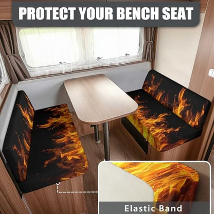 SEANATIVE Flame RV Couch Cushion Cover Super Stretch Sofa Slipcover Non Slip Soft Couch Sofa Cover Washable Camper Furniture Protector Replacement Car Bench Cover - color: Flame