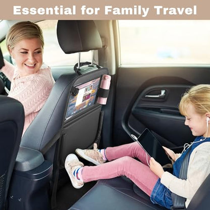 JEYODA Car Back Seat Organizer with Tablet Holder - Multi-Pocket Storage Organizer for Auto Mobile Office & Dining, Adjustable Height Folding Design, Fit for Most Car SUV Van