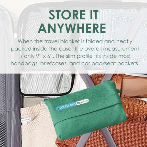 SAGEFINDS Airplane Travel Blanket | Compact Throw Blanket for Camping and Hiking | Converts into a Pillow | Travel Gift | Soft Jersey Knit | Fits in Backpack | Attaches to Luggage | Travel Essential - color: Red