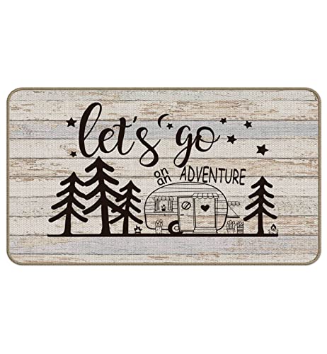 Decorative RV Door Mat - Best Gifts for RV Owners, 30x17 Camping Door Mat, RV Rugs for Inside, Camper Gifts, RV Gifts - Let's Go on an Adventure - color: Let's Go