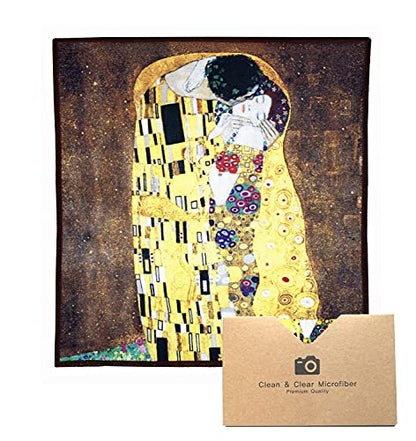 Large [6 Pack] Classic Art (The Kiss) - Ultra Premium Quality Microfiber Cleaning Cloths (Best for Camera Lens, Glasses, Screens, and All Lens.), Microfiber Cloth - color: Gustav Klimt "the Kiss", size: 6 Pack