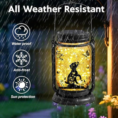Dog Hanging Mason Jar Solar Lights, Labrador Retriever Solar Lanterns 3-in-1 Outdoor Waterproof, Birthday Gifts for Women Mom Mother's Day Dog Lover, Garden Decor for Patio Yard Balcony Decoration - style: Dog
