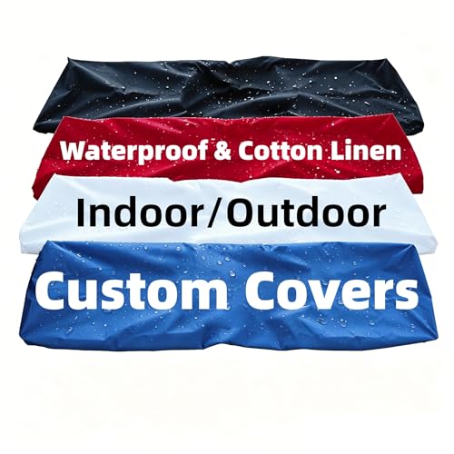 SINCERE Custom Cushion Covers with Zipper, Bespoke Waterproof Patio Cushion Cover Indoor/Outdoor, Non-Slip Cut to Size Cover Replacement for Sofa Couch Chair Pad, Shaped Deep Seating Pillow Protector - color: Custom Color
