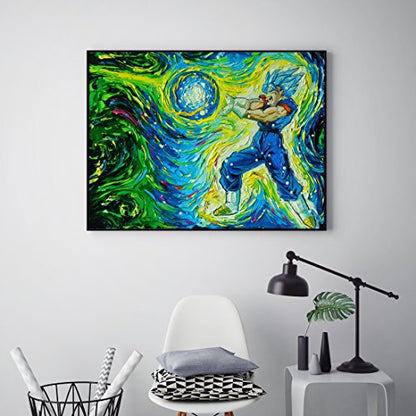 Uhomate Dragon Cartoon Wall Decor Vincent Van Gogh Starry Night Posters Home Canvas Wall Art PrintNursery Decor Living Room Wall Decor A091 (8X10) - size: 10"L x 8"W