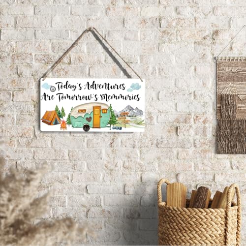 Xiolcxdr Camper Decor for Inside Wall Art Sign Christmas Birthday Camping Gifts for Women Men Friend Family Farmhouse Garage RV Home Decor Camper Accessories With Rope 6 x 12 Inch