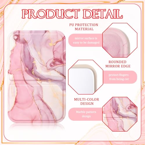 Geelin 12 Pcs Compact Mirror Bulk Mini Pocket Mirrors for Women Travel Folding Mirror Portable Hand Mirrors for Graduation Party Gift Camping Office Home(Marble) - style: Marble