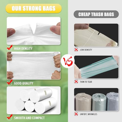 13 Gallon Tall Kitchen Trash Bags Unscented,1.1 Mil,Clear,110 Ct | Leakproof,Heavy Duty,Strong Garbage Can Liners,White,Fit 38 - 50 Liter Waste Bins,for Home Office Household Use - color: Clear-13 Gal-110
