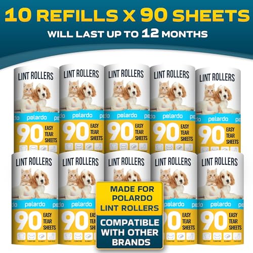 Lint Rollers 900 Sticky Sheets, 10 Spare Rollers,10 Pack of Refills Only. Pet Hair Remover for Clothes, Furniture, Couch, Carpet, Dog Hair Remover, Cat Hair Remover, Animal Fur, Fuzz - size: 10 Count Refill Rollers Only - 900 Sheets