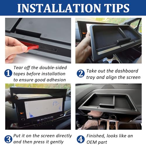TOPINSTALL New Dash Tray Phone Holder Compatible with 2025 2026 Toyota Sienna 12.3" Screen, Dashboard Hidden Screen Storage Organizer Tissue Sunglasses Holder(Not for LE Trim with 8" Screen) - color: 2025+ Sienna Dashboard Tray