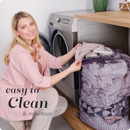 Handy Laundry Mesh XL Laundry Bag - Durable, Machine Washable with Secure Drawstring Closure - Perfect for College Dorms, Laundromats, Apartments (Purple, Large 24" x 36") - color: Purple