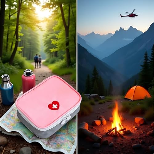 Pink Mini Outdoor First Aid Kit Bag Travel Portable Medicine Organizer Emergency Kit First Aid Kits