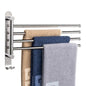 NearMoon Swivel Towel Rack, 13.8" Thicken 304 Stainless Steel 4-Arm Towel Bar, Space Saving Wall Mounted Towel Holder with Hook, Rustproof Swing Out Towel Hanger for Bathroom, Kitchen (Chrome Finish) - color: Chrome Finish, size: 13.8 Inch