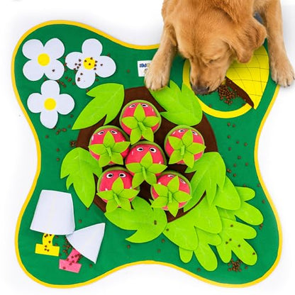 Snuffle Mat for Dogs 28.3" x 28.3" - Large Dog Slow Feeder Enrichment Foraging - Sniff Mat for Puppies and Pets - Interactive Nosework Washable