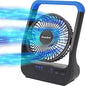 Gazeled Battery Operated Fan, Camping Fan Battery Powered, Super Long Lasting, 5'' Portable D-Cell Battery Powered Desk Fan with Timer, 3 Speeds, Quiet, 180° Rotation, for Office,Bedroom,Outdoor, F24 - color: Blue