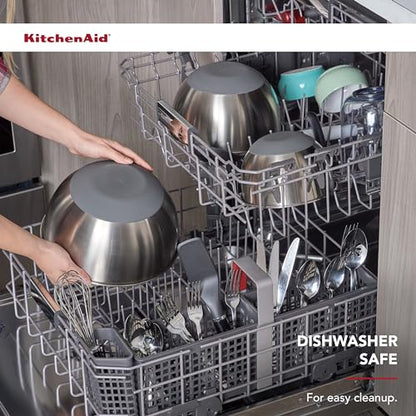 KitchenAid Stainless Steel Mixing Bowls, Set Of 3 - color: Stainless Steel, size: Set of 3