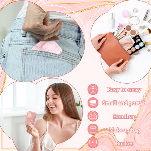 Geelin 12 Pcs Compact Mirror Bulk Mini Pocket Mirrors for Women Travel Folding Mirror Portable Hand Mirrors for Graduation Party Gift Camping Office Home(Marble) - style: Marble