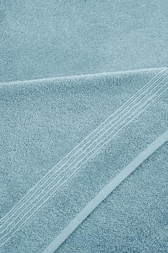 Ozdilek 4-Piece Bath Towels, 27x54, 100% Turkish Cotton, Luxury Quick Dry, Extra Large, Fade-Resistant, Eco-Friendly, Spa Towel, Comfortable (Milky Blue) - color: Milky Blue