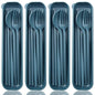 ELANE 4 Sets Reusable Travel Utensils Set with Case,Camping Cutlery Set Reusable Cutlery Set with Case,Utensil Sets for Lunch Picnic Daily Use Outdoor (darkblue) - color: darkblue