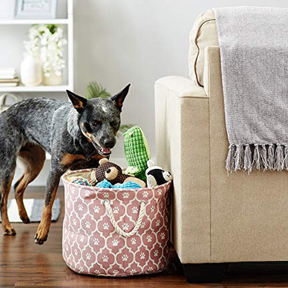 Bone Dry 6192 Pet Storage Collection Lattice Paw Print, Medium Round, Rose - color: Rose, size: Medium Round