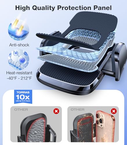 TORRAS【96+LBS Strongest Suction Ultra-Durable Cell Car Phone Holder Mount | Patent & Safety Certs, Fits Large Phones & Thick Cases, Extra Sticky Grip, Airbag Clamp, Temp-Resistant, All Road Conditions - color: Navy Blue
