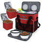 BAGLHER Dog Travel Bag, Pet Travel Bag (ALL Pet Travel Supplies), With 2 Pet Food Containers and 2 Collapsible Silicone Bowls; Essential Kits for Travel Red - color: Red, size: Medium