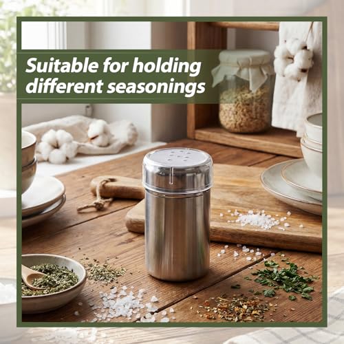 Domensi 4 Pcs Mini Salt and Pepper Shakers, Small Tiny Salt Spice Shakers, Individual Travel Size Seasoning Jars for Kitchen, Restaurant, Camping, BBQ, Picnic, Home(0.8oz Cylinder,Stainless Steel) - size: 0.8oz Cylinder