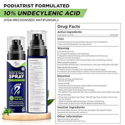 Shoe Deodorizer & Foot Odor Spray – Mint Blast for Smelly Feet | Athlete's Foot Odor Eliminator for Instant Relief from Stinky Feet | Natural Formula for All Footwear | Made in USA