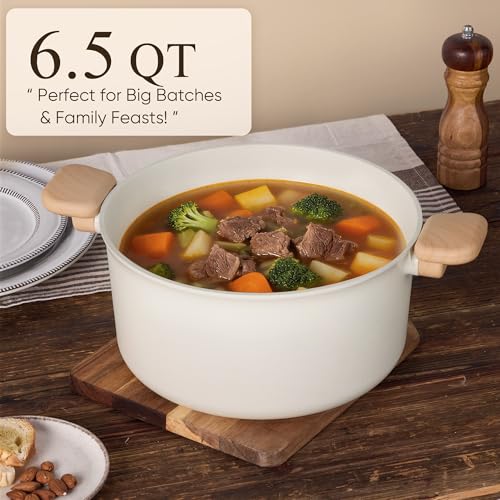 CAROTE 33pcs Pots and Pans Non Stick, Cookware Sets Detachable Handle, Induction Kitchen Pots and Pans, NonStick Cooking Set, Oven/Dishwasher/Fridge Safe, Space Saving - color: Cream White, size: 33 Piece
